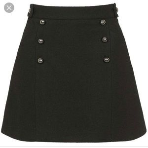 Top shop black wool mini skirt